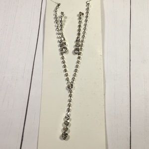 Crystal and silver necklace earring set